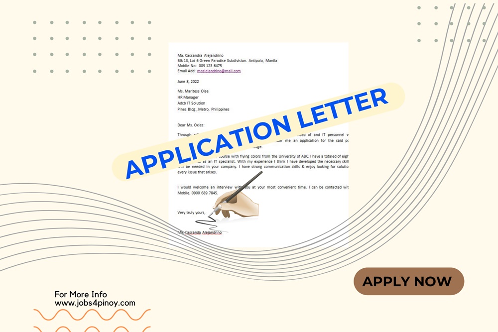 make an application letter brainly